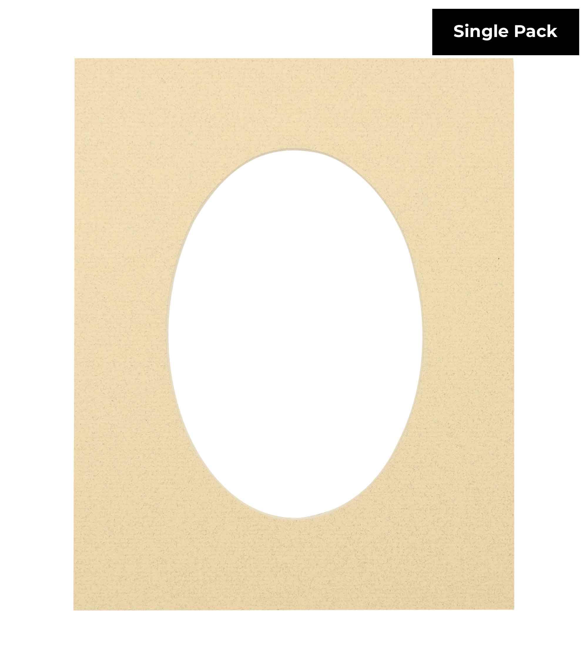 CountryArtHouse Tan Acid Free 18x24 Oval Picture Frame Mat with White Core Bevel Cut for 13x19 Pictures - Fits 18x24 Frame - Pack of 1 Matboard