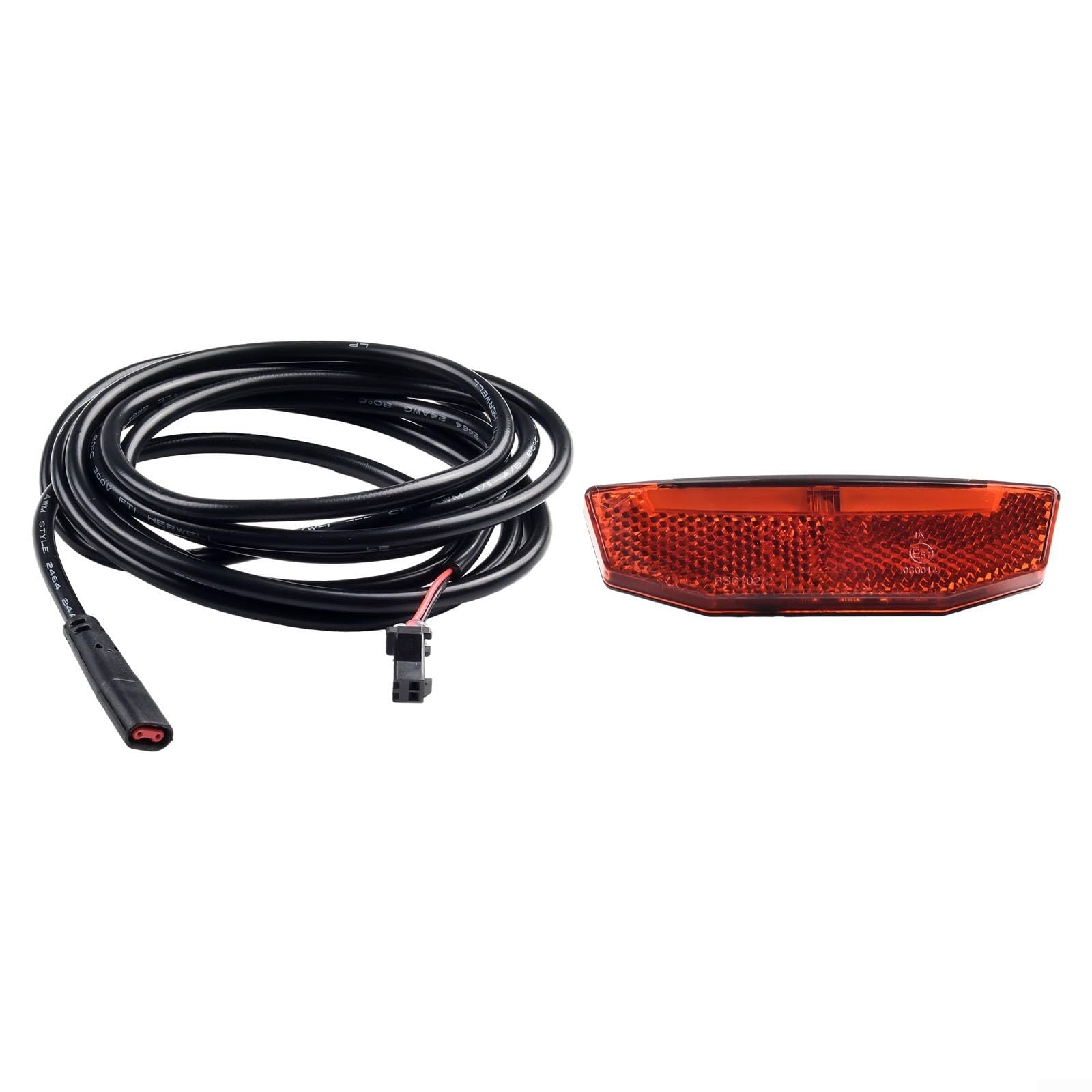 Fanale posteriore a LED 36 V 48 V per bicicletta elettrica e scooter elettrico, alloggiamento ABS, cavo da 120 cm, connettore SM, luce di sicurezza rossa