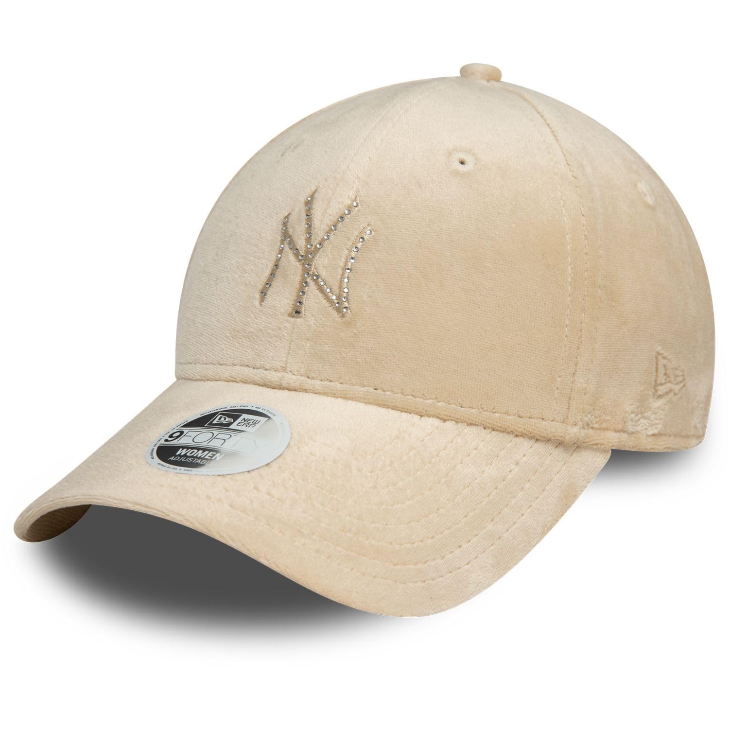 New Era 9Forty Womens Cap - Velour Diamante NY Yankees Beige
