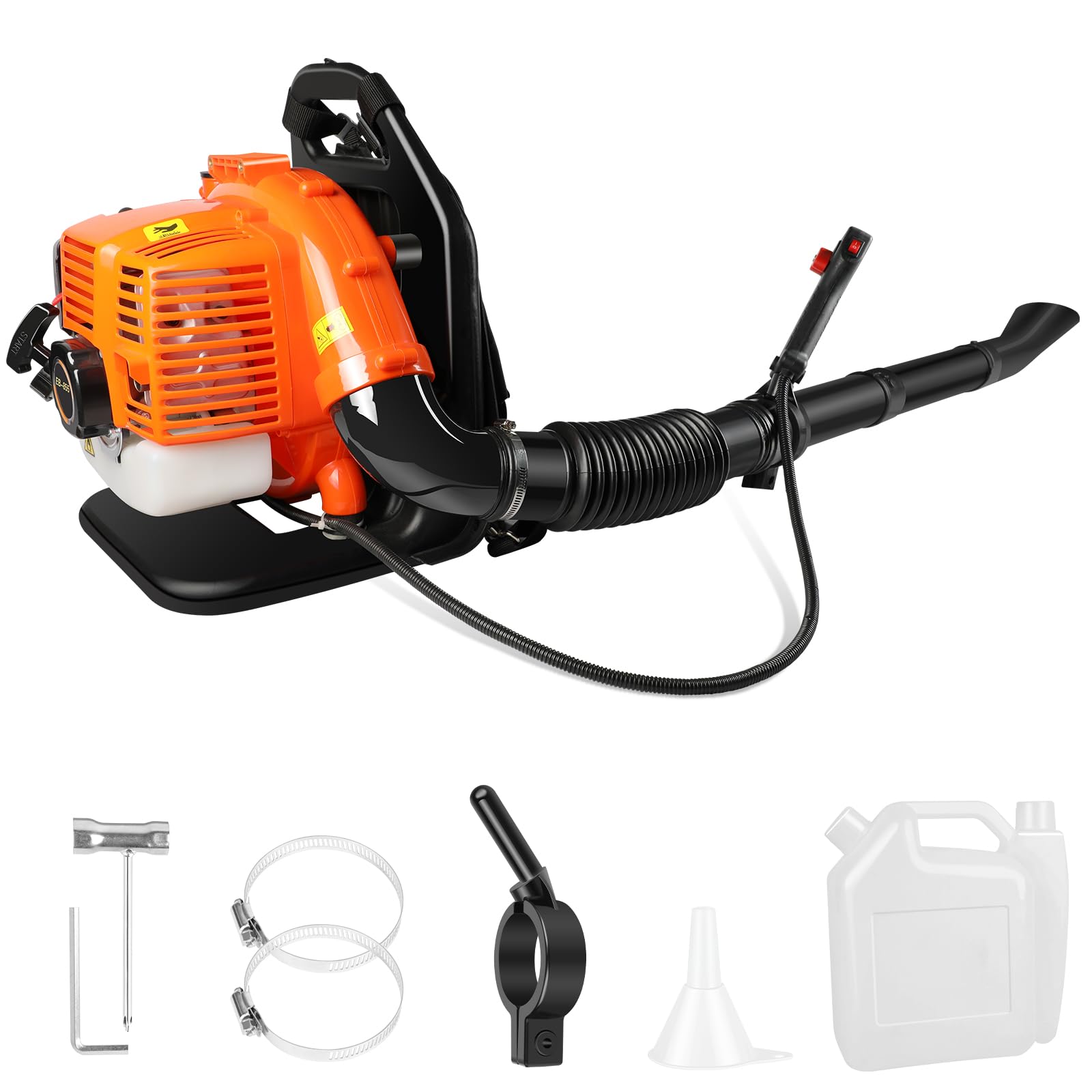Backpack Petrol Leaf Blower, ASUNCELL 43cc Gasoline Leaf Blower Portable Garden Blower, 2-Stroke Cordless Leaf Blower for Blowing Leaf, Snow, Dust, Vacuuming Yard, Patio