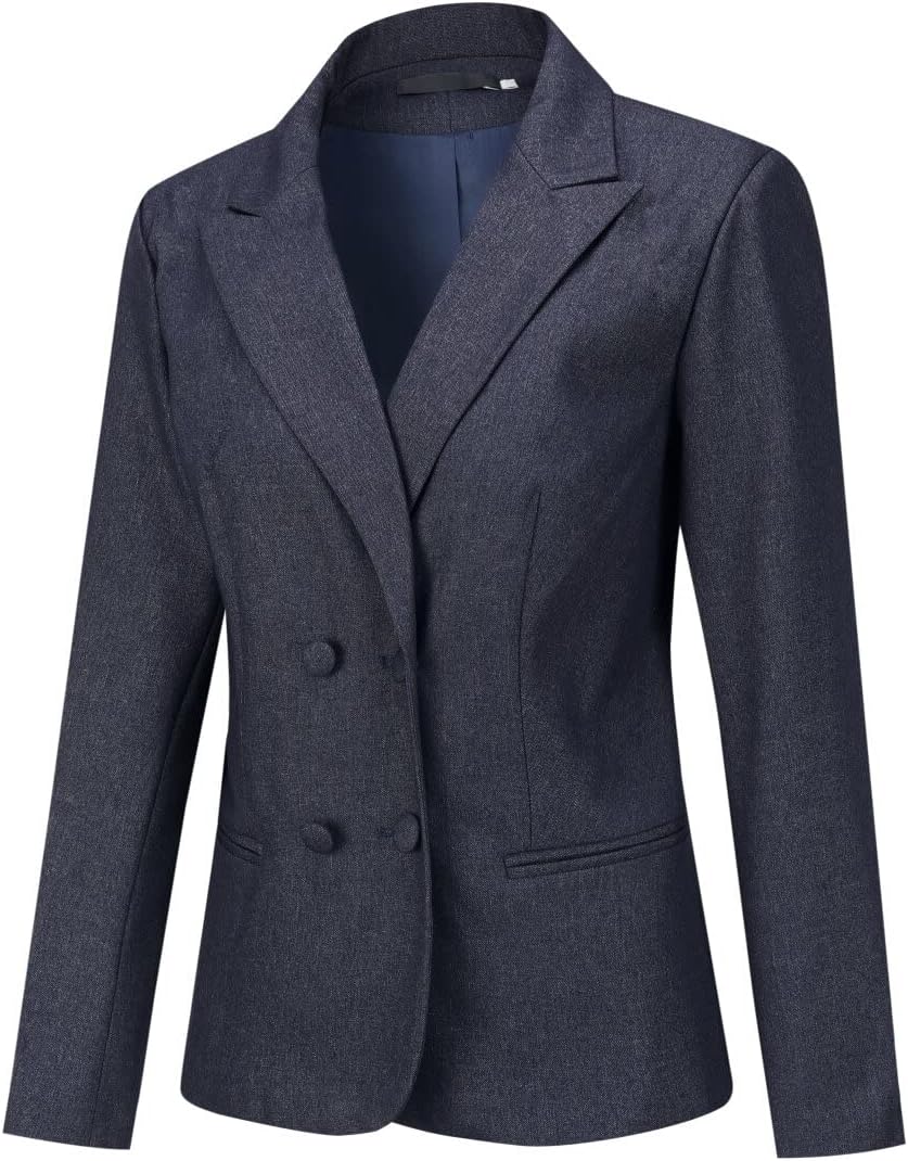 YYNUDA Women's Business Suit Set Double Breasted 2 Piece Office Work Blazer Pantsuit - Image 3