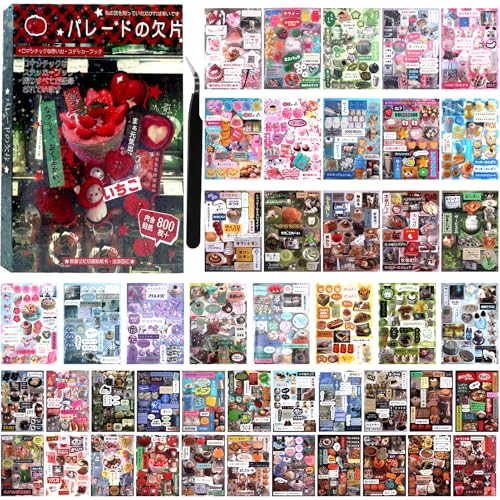 Image of 800Pcs Cute Scrapbook Stickers Travel Y2k Japanese Sticker Book for Adult Kawaii Korean Stickers for Journaling Heisei Retro Aesthetic Sticker Manga Style Decor for DIY Craft Junk Journal Gifts Parade