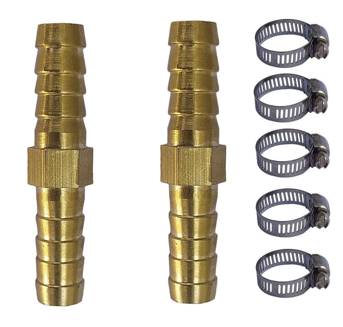 ESEKSAFAR Brass Barb Hose Fitting connector for Water/Fuel/Air (2pc Barb hose fitting 8mm (5/16”) with 5pc Clamp)-picture-12
