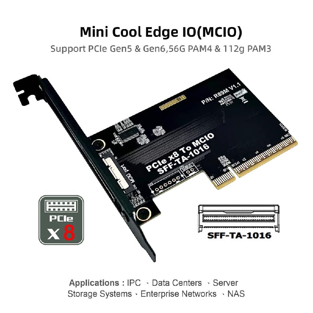 Amazon.co.jp: Cablecc PCIe 5.0 x8 ホストアダプターカード（MCIO 8i
