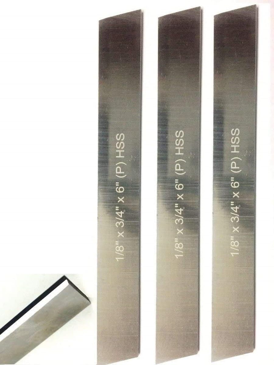 Buyohlc HSS Blades 1/8" x 3/4" (Wide) x 6" (Long) for Lathe Parting Cut Off & Tool Holders (Set of 2)