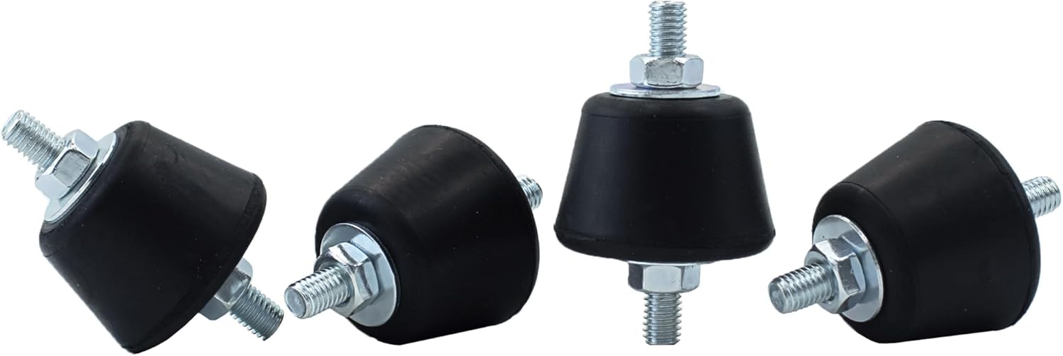 M8 45x32mm Rubber Isolator Mounts, 4 Pcs Double Studs Anti-Vibration Mounts for Generators, Compressors, Motor Engines, Pumps