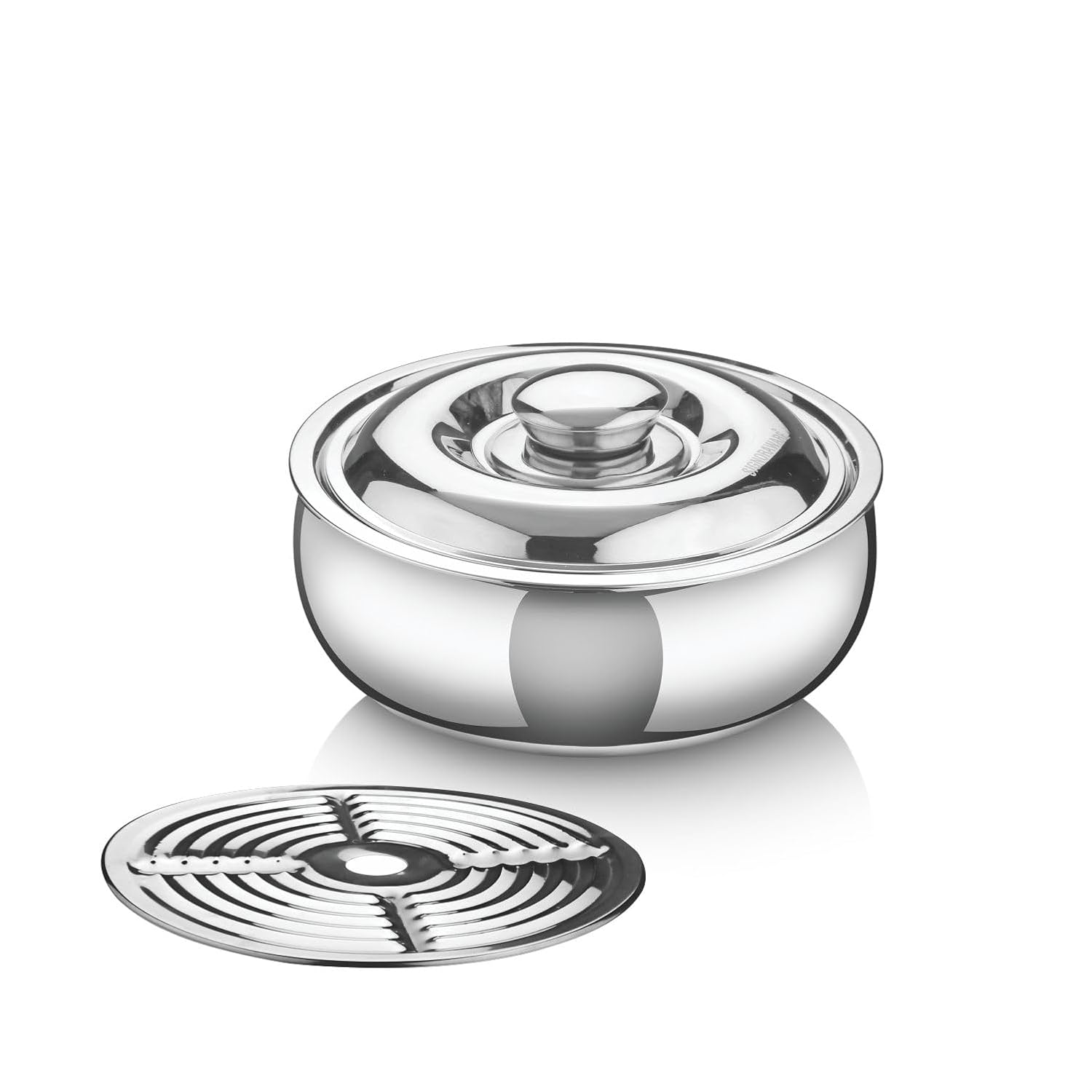 SIGNORA WARE SignoraWare Stainless Steel Roti Server Casserole with Coaster|Retain Heat & Freshness|Perfect for Family Meal & Gatherings|Serving & Storing chapattis or flatbread (Steel),1000 Ml,Silver