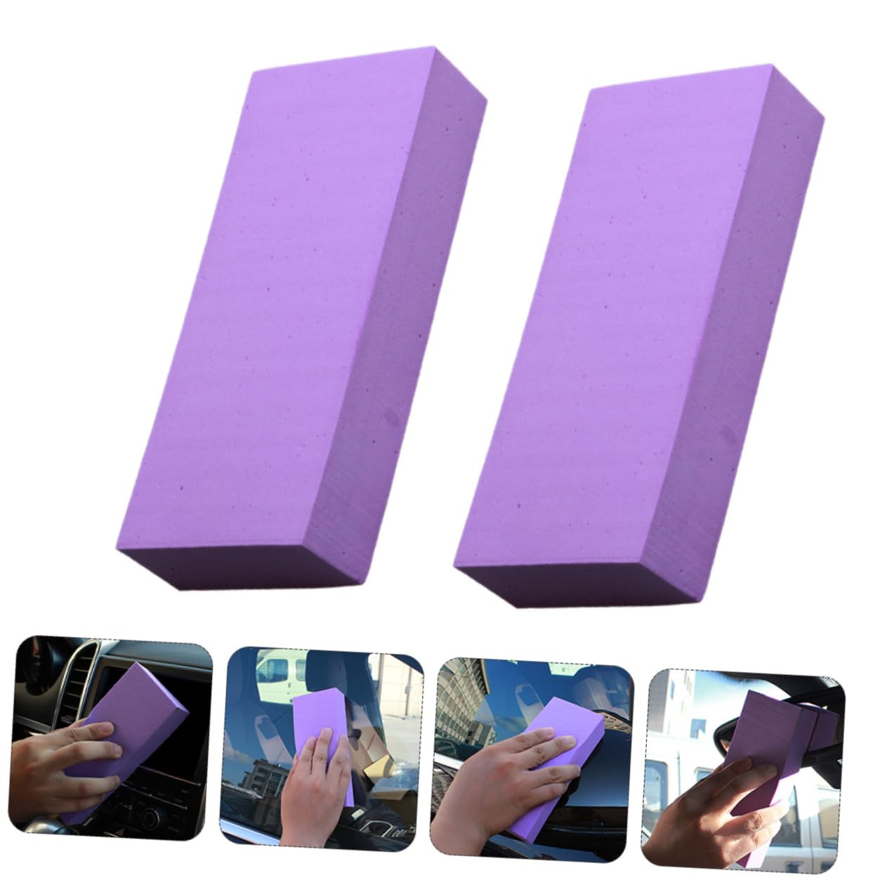 PACKOVE 3 Sätze Autowaschschwamm Schwämme Auto-schrubbschwamm Nass Spender Großer Schwamm Eimer Reinigungsschwamm Autoschwamm Autowaschbürste PVA-Schwamm Fensterputzer Violet 2 Stück * 3