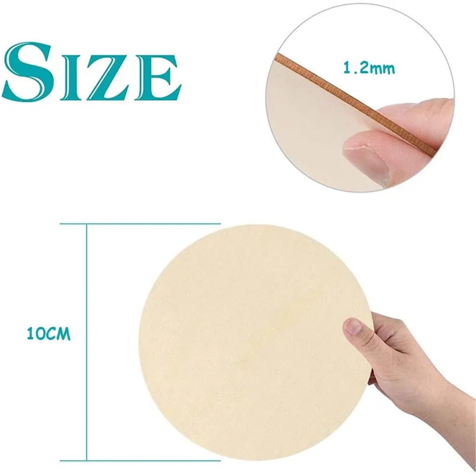 plastry drewna Średnica 1-10 cm Naturalne Niedokończone Okrągłe Drewniane Plastry Koła Dyski do DIY Drewniane Rzemiosło Malowanie Ozdoby Świąteczne Dekoracja(50mm 20pcs)
