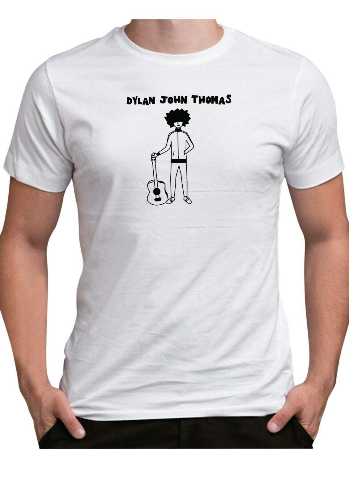 Time 4 Tee Dylan John Thomas T Shirt Inspired Scottish Music Artist Nobody Else Guitar (Medium, White)