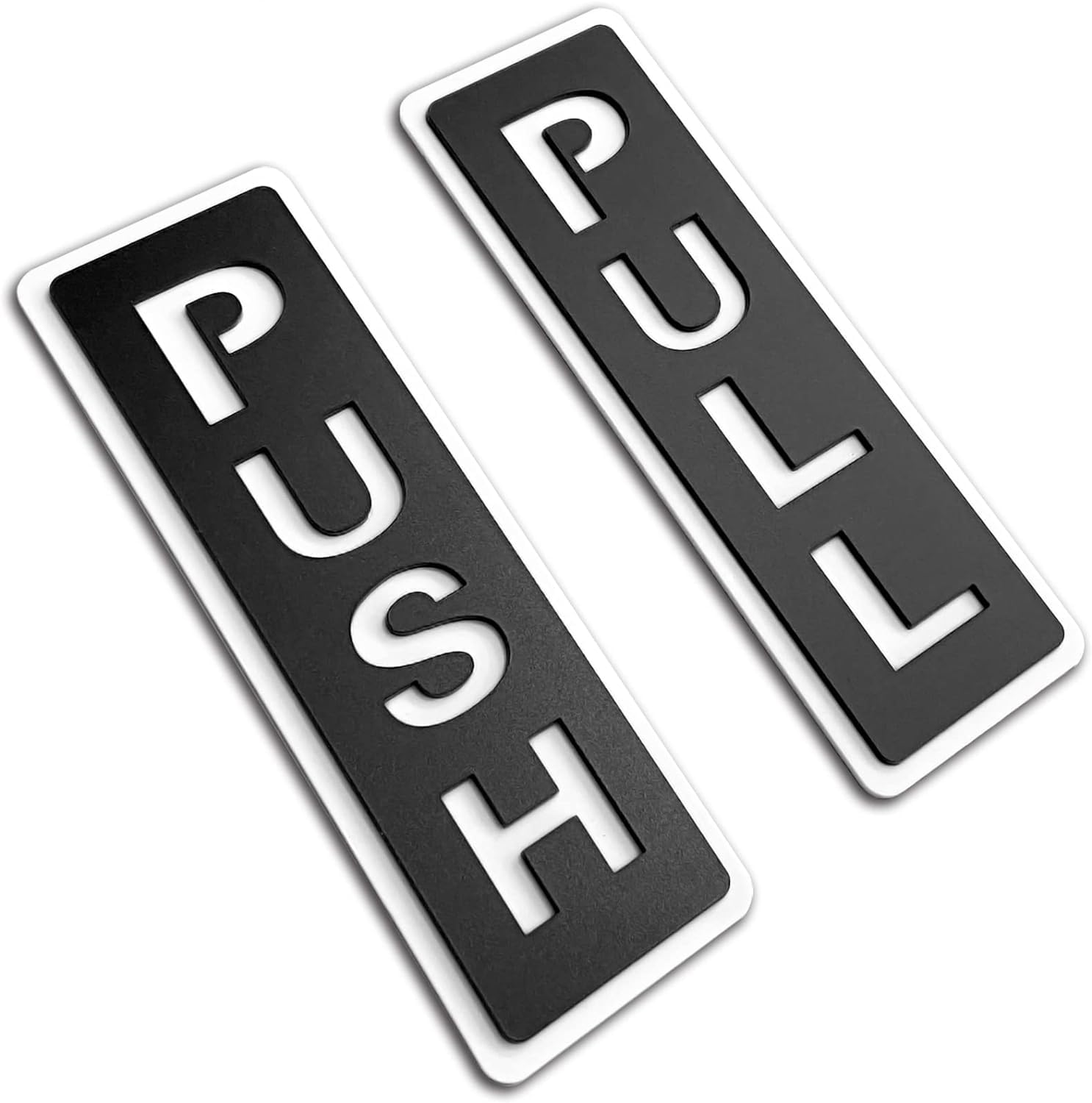 Push Pull Black Glass Door Acrylic Signage Sticker, Self-Adhesive 5.9 x 2 Inches Door Sign Sticker for Office, Stores, Cafe, Hotel, Restaurant, Business & Shop