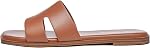 Rihero Women's Dressy Flat Sandals Comfortable Slip On Leather Slide Sandals