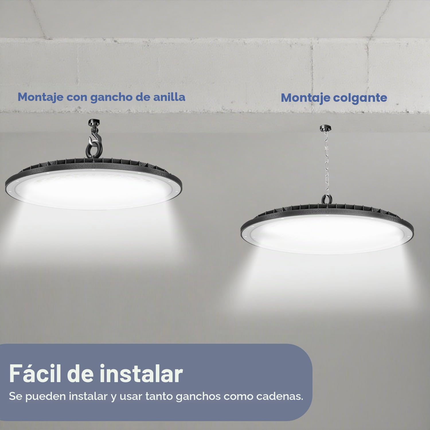 2pack 100W Naves Industriales LED UFO,IP66 Hallenstrahler, 10000LM Effiziente Hallenbeleuchtung LED Werkstattlampe für Lager, Garage, Fabrik, Sporthalle (2, 100W)