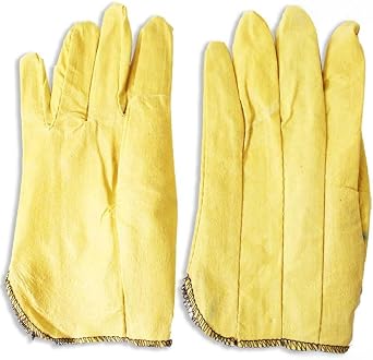 HOMEGARDEN 12 Pair Yellow Vinyl Impregnated Gardening Gloves | Large Size | Optimal Hand Protection | Easy Rinse-Off Cleanup | Bright Sunny Color | Ideal for Wet or Muddy Conditions