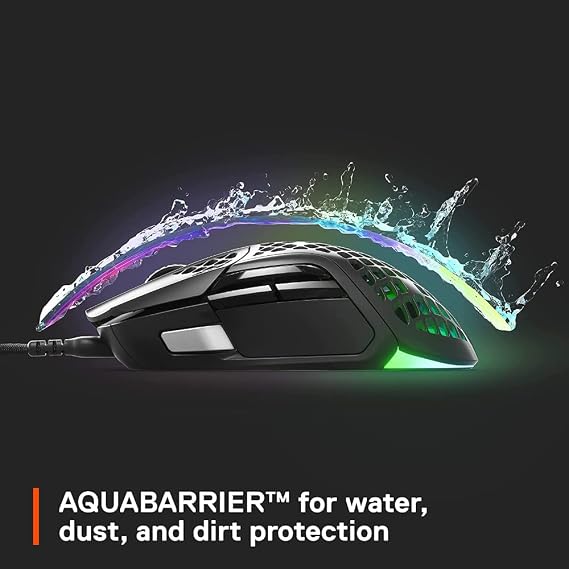 SteelSeries Aerox 5 - Holey RGB Gaming Mouse - Ultra-Lightweight Water Resistant Design - 18K DPI TrueMove Air Optical Sensor - 9 Programmable Buttons