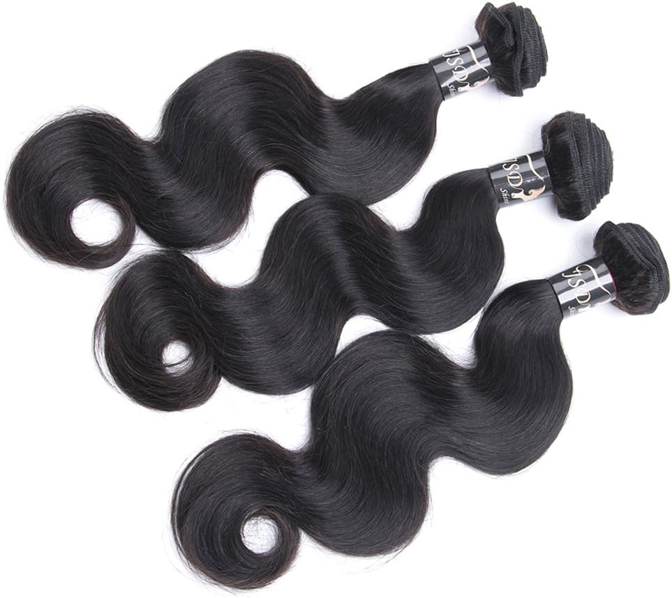 Brazilian Virgin Hair Body Wave 10 12 14 Inch Remy Human Hair 3 Bundles Weaves 100% Unprocessed Hair Extensions Natural Color Human Hair Weft