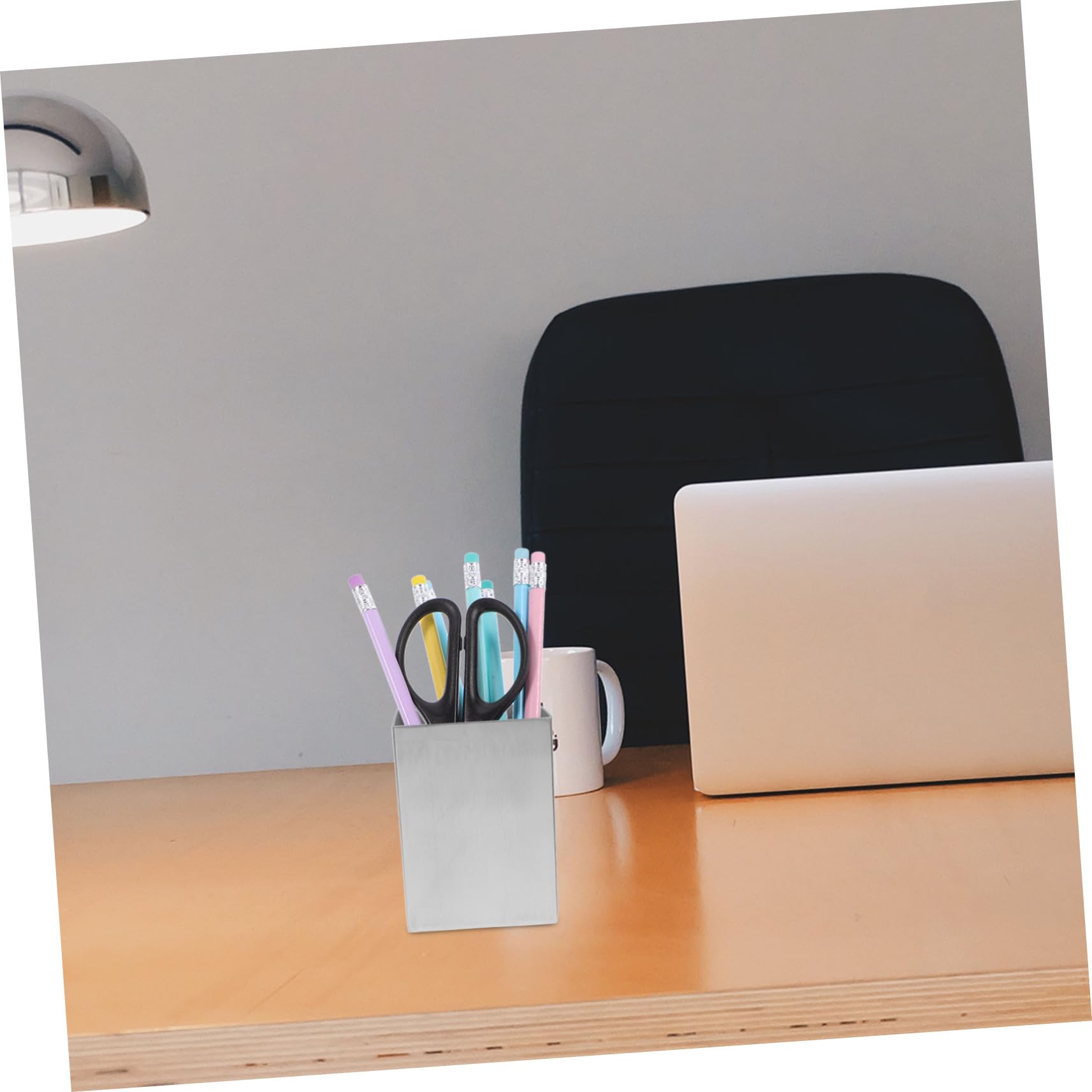 Holibanna Portapenne in Acciaio Inossidabile Spesso Contenitore per Matite Organizer da Scrivania Multifunzionale per Ufficio e Casa Capacità Ampia Portatile per Cancelleria e Piccoli
