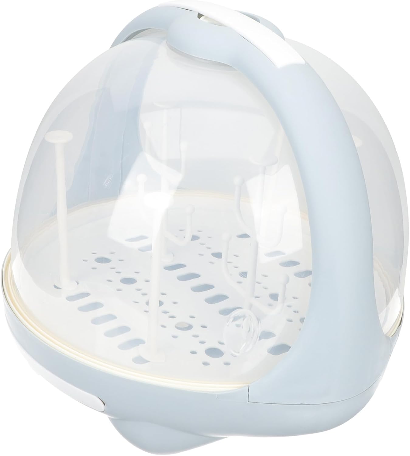 Bottle Drying Rack and Organizer Box for Feeding Bottles and Cutlery, Dustproof Sealed Storage Container with Drainage, Blue, Suitable for Newborns