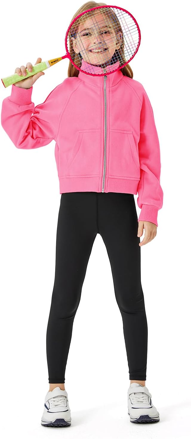 Meikulo Girls Zip Up Sweatshirt Kids Fashion Stand Collar Fleece Lined Jacket with Pockets 7-14 Years - Image 6