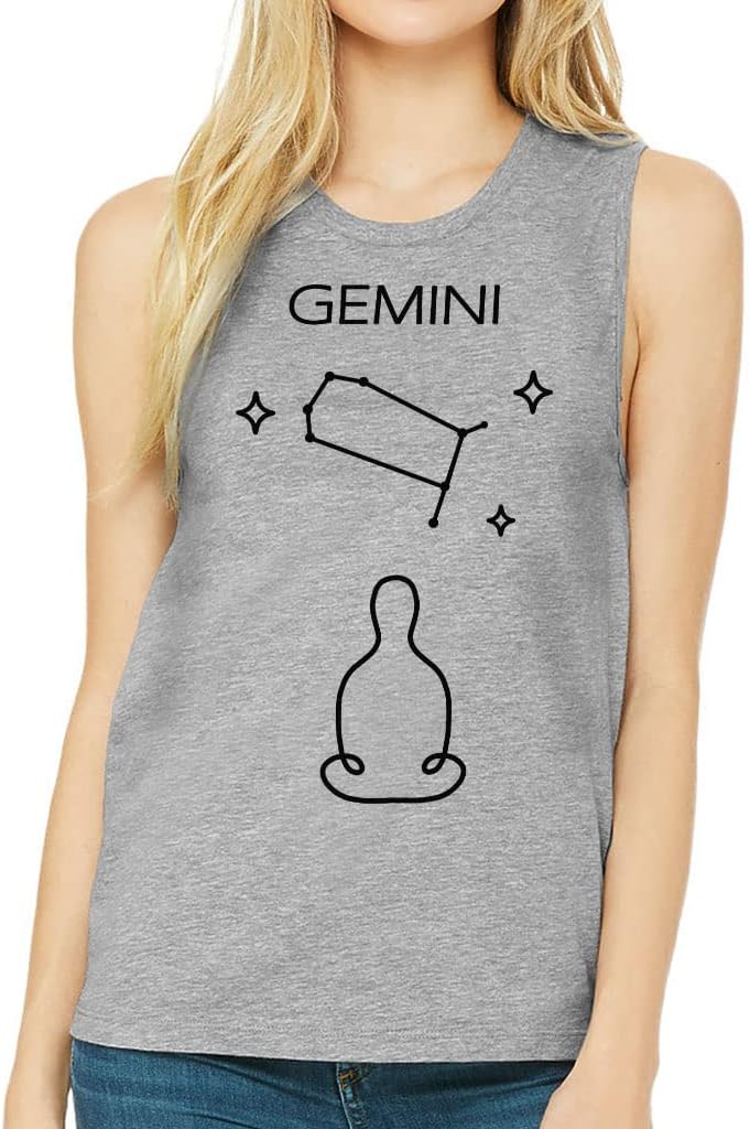 Gemini Design Women's Muscle Tank - Constellation Tank Top - Unique Workout Tank