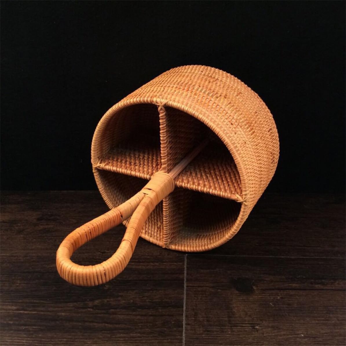 Rattan Woven Desktop Storage Basket for Home and Office Organization image 3
