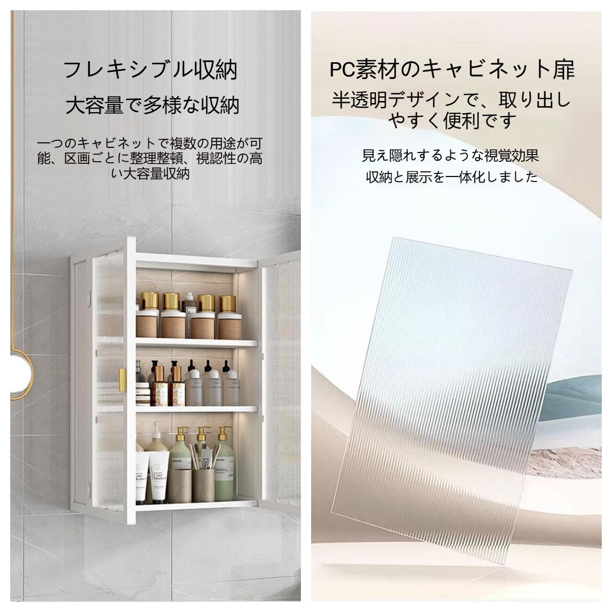 Amazon｜GEGEBOMTXO 壁掛けラック ウォールキャビネット 壁掛け収納 扉