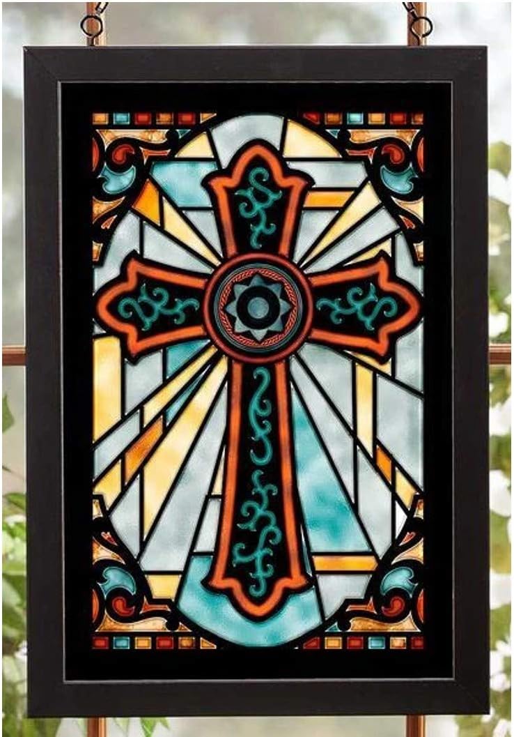 Wild Wings 5386498040 Stained Glass Art, 20-inch Height (Cross), 14 inches W x 20 inches H