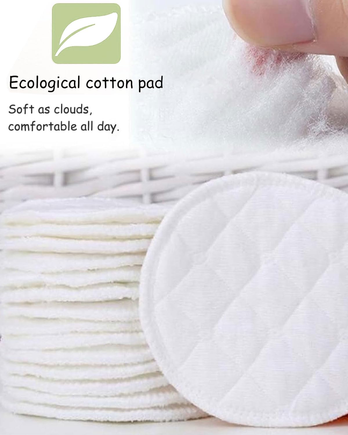 TOZBLEU Pack of 20 Washable Breast Pads, Breast Pads, Reusable Nursing Pads, Anti-Allergic Bras, Protects and Absorbs Milk Leakage - Image 3