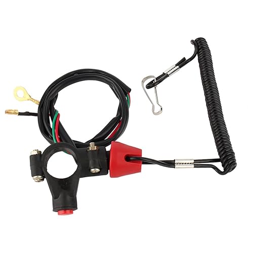 Miniatura 2 de 2 piezas de cable de amarre para moto de nieve, 12 V, 2 cables ATV interruptor de matanza para motor de motor interruptor de muerte para manillar