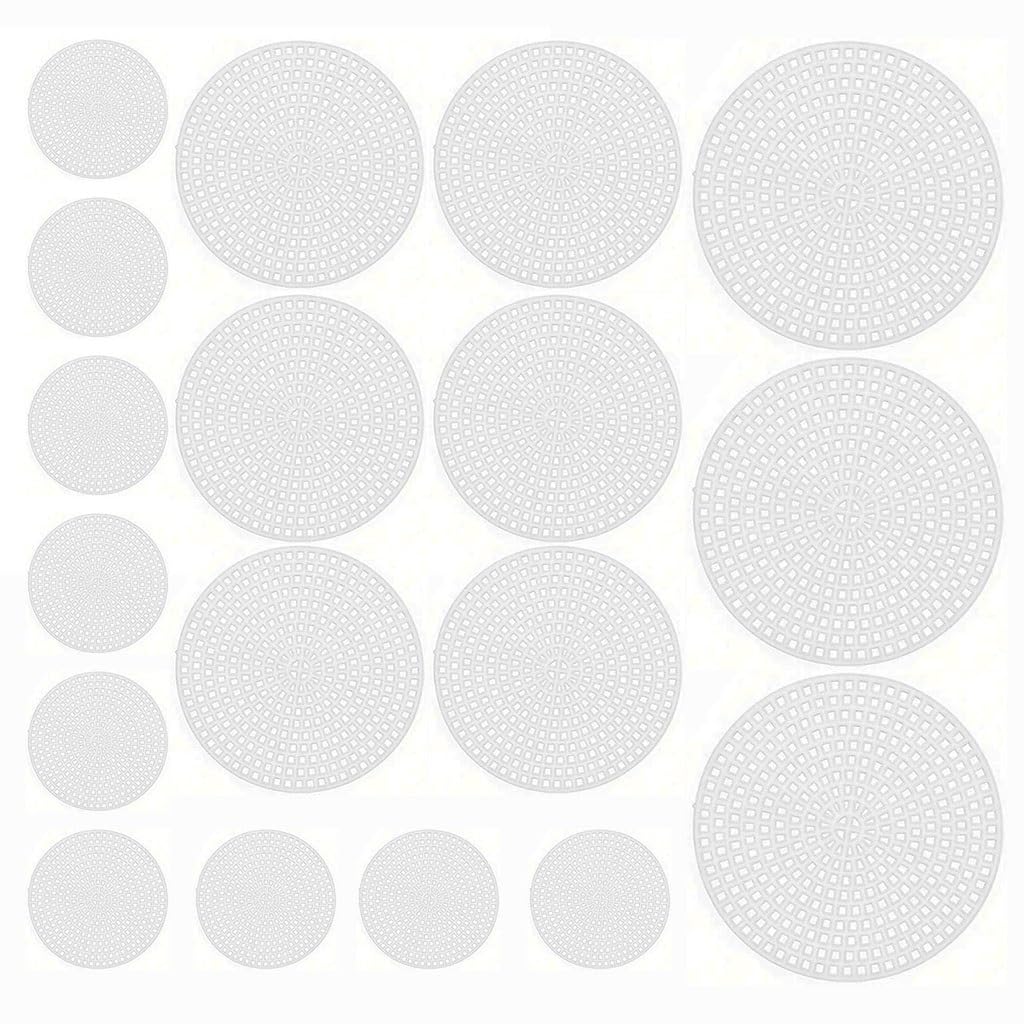 5 Pcs Plastic Mesh Canvas Gasket, White Circular Meshs Board for Embroidery Needle Points, Crochet Hook Projects 6/7.7/9.6/11.5/14.7/17/17.5/20/23.7cm(11.5cm)