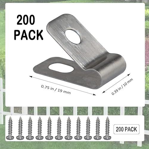 Miniatura 9 de Clips para valla de alambre, 100 abrazaderas de alambre de acero inoxidable con 100 tornillos de acero inoxidable para alambre soldado de calibre