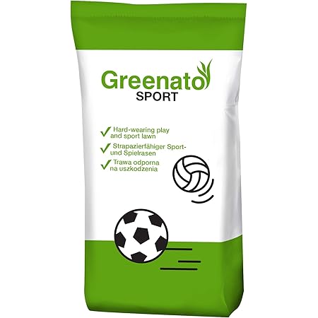 10kg Rasensamen Greenato Sport Sportrasen Sport- und Spielrasen Spiel Rasen Grassamen Rasensaat Gras