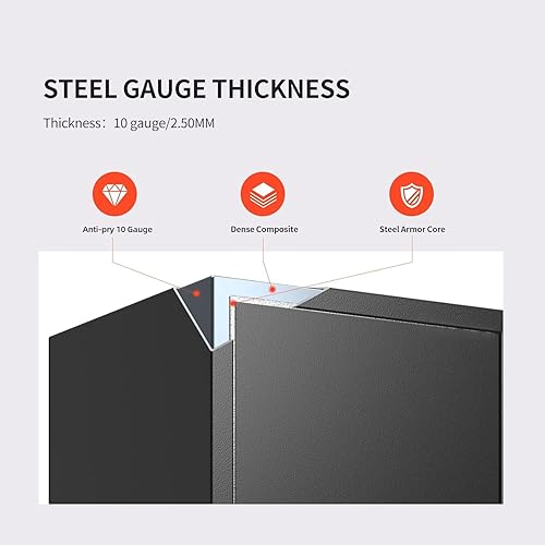 Miniatura 7 de XDeer Caja fuerte biométrica S006 para pistola  Caja fuerte para pistola de alta capacidad para 4 pistolas, caja fuerte de acceso rápido con huella