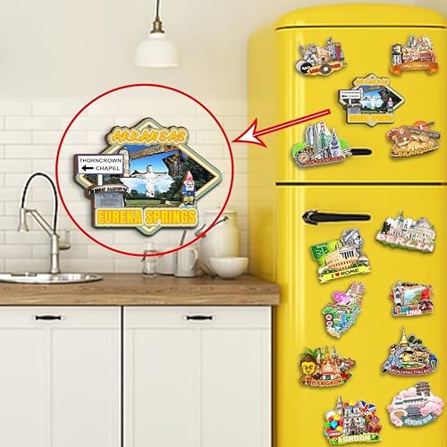 Miniatura 4 de Eureka Springs - Imán de madera para nevera, diseño de Arkansas USA en 3D, recuerdos coleccionables, decoración hecha a mano