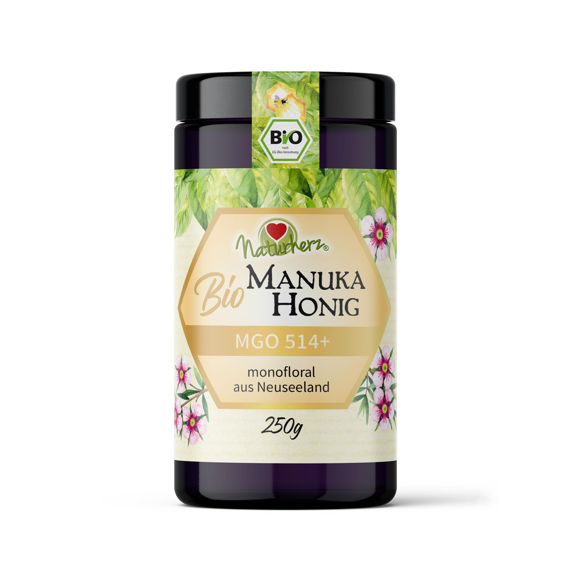 Manuka Bio Honig +514 MGO (250 g) 100% pur aus Neuseeland - Monofloral