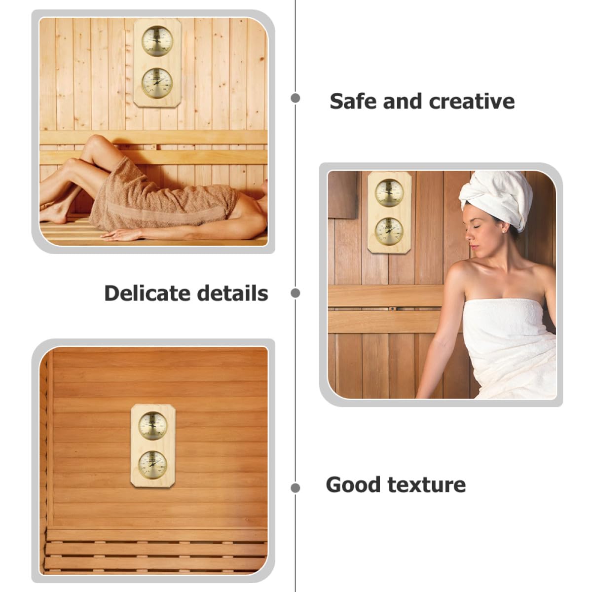 FOMIYES Sauna Hygrometer und Thermometer für Zuhause mit Temperaturbereich 0-120℃ und Feuchtigkeitsmessung bis 100% für Schnelle Praktische Innenraumüberwachung
