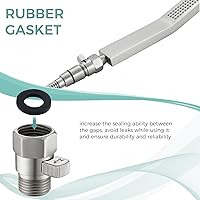 Vista 7 de Válvula de ducha, construcción de latón, restrictor de flujo de agua, manguera de ducha de mano universal, interruptor rociador de bidé con manija