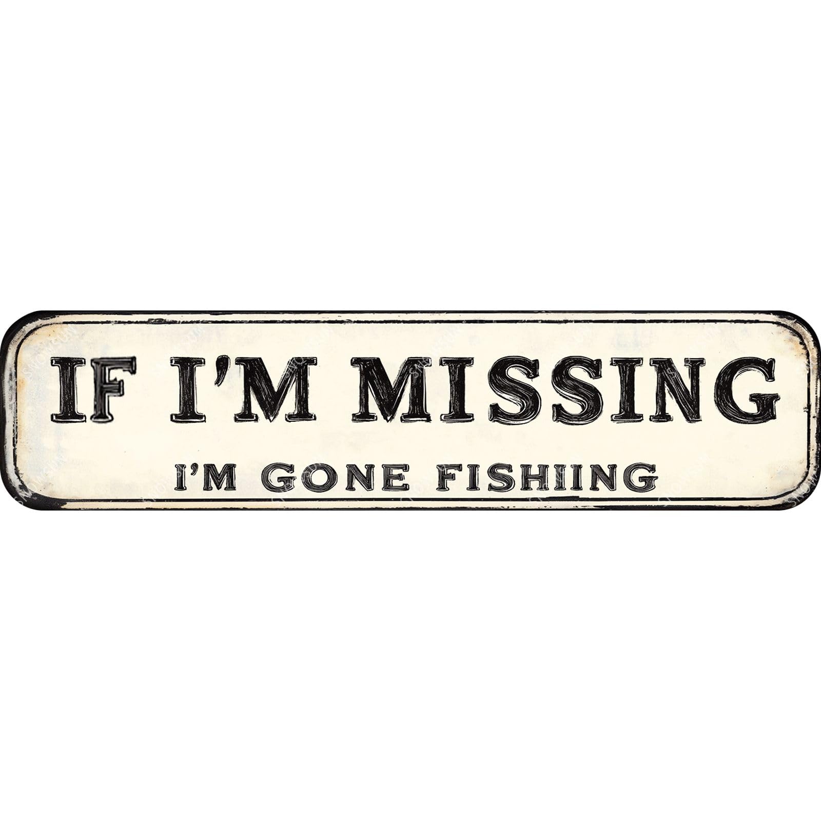 If I'M Missing I'M Gone Fishing Street Tin Sign Aluminum Metal Sign Wall Decor for Home Farmhouse Bar Cafe Fence Yard Decor 4x16 Inch