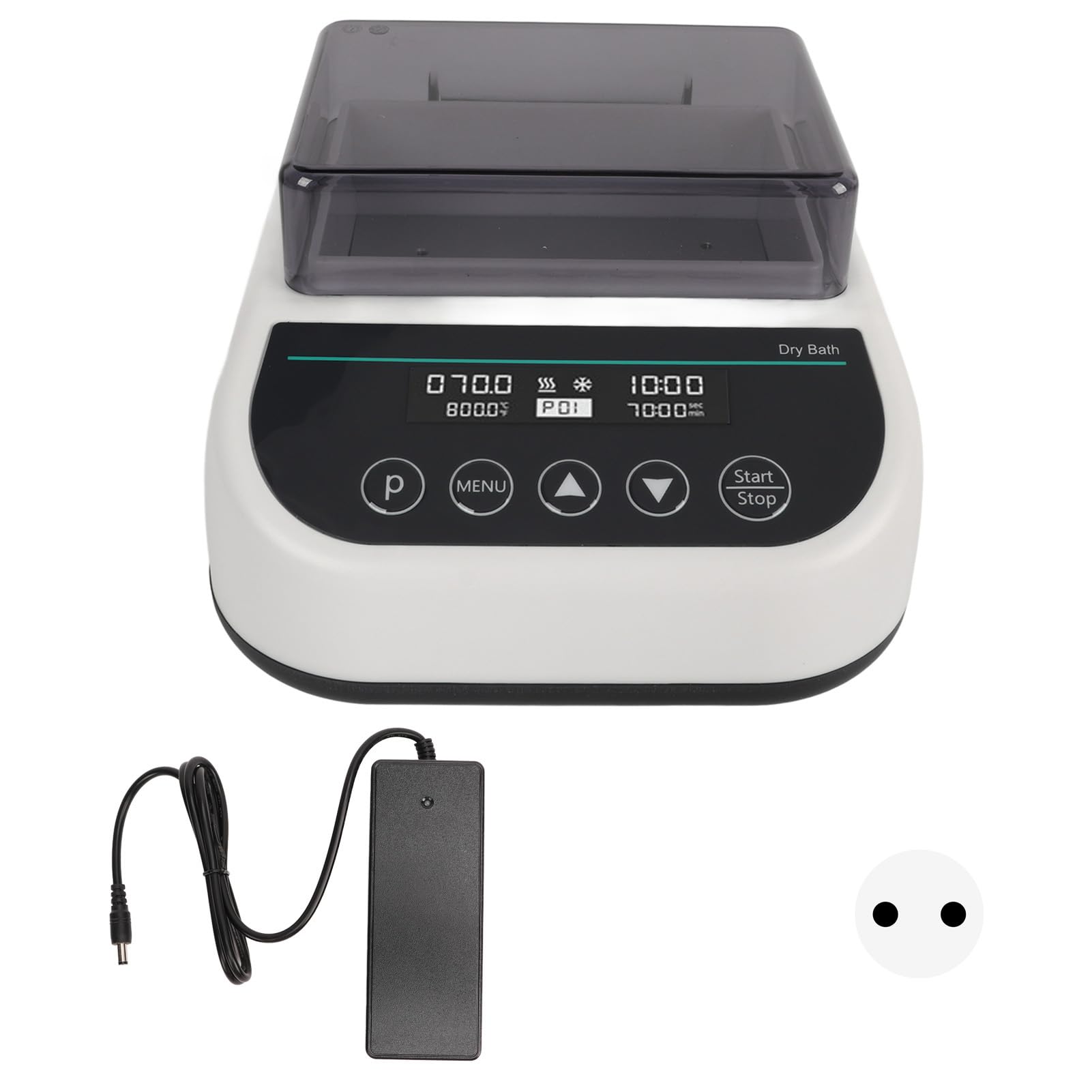 96 W Mini-Trockenbad-Inkubator mit Heiz- und Kühlfunktion, Digitaler Labor-Thermostatheizer für 0,2 Ml, 0,5 Ml, 1,5 Ml, 2 Ml Zentrifugenröhrchen, 5S-23H59min Timing-Metallmischer