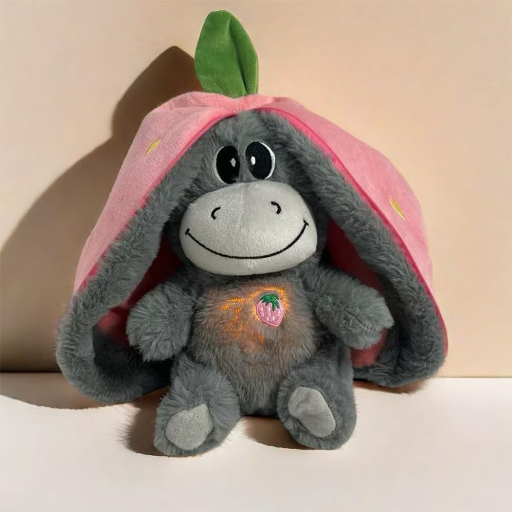 CHANGYUE Panda Music & Light Authing Toy avec Un Mouvement respiratoire pour Le Coucher (Rose)