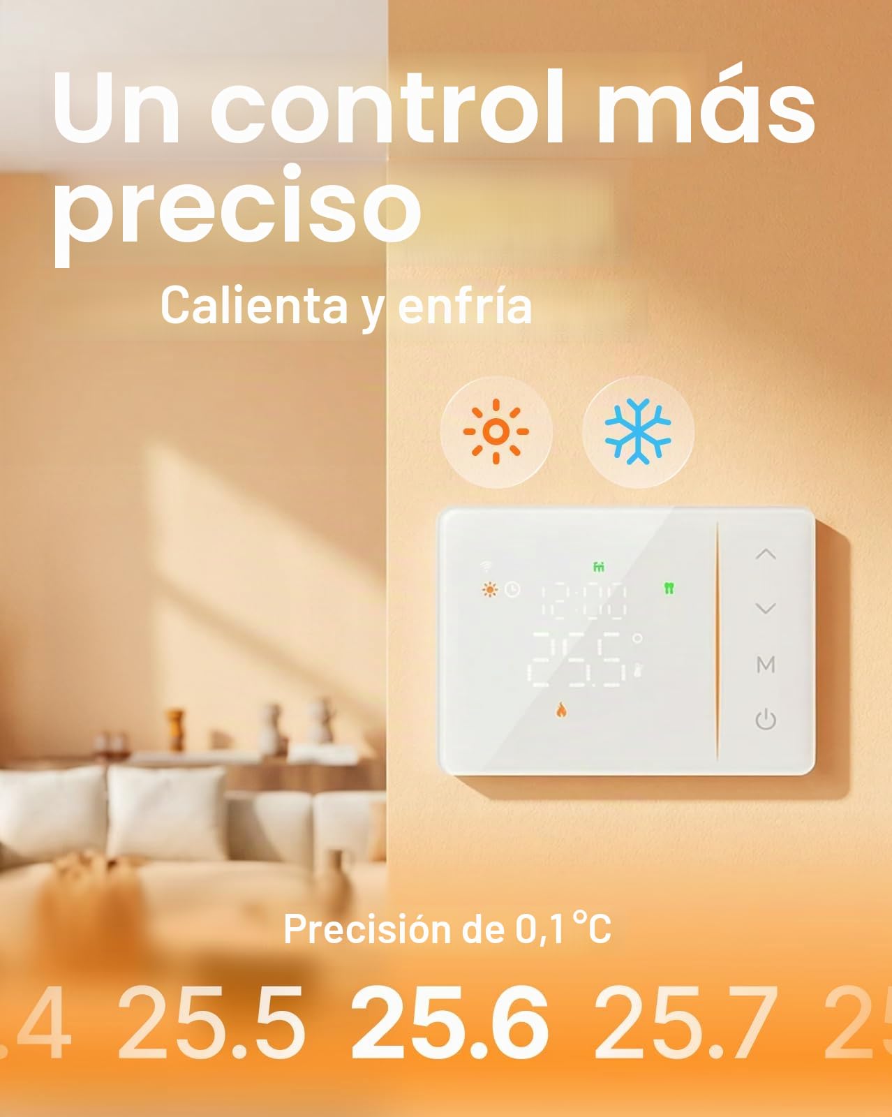 Cronotermostato WiFi a batería para caldera de gas, termostato inteligente caja 502/503, programación 7 días en 6 niveles, contacto NO/NC, Alexa/Google Assistant, App Tuya, 2,4 GHz, blanco