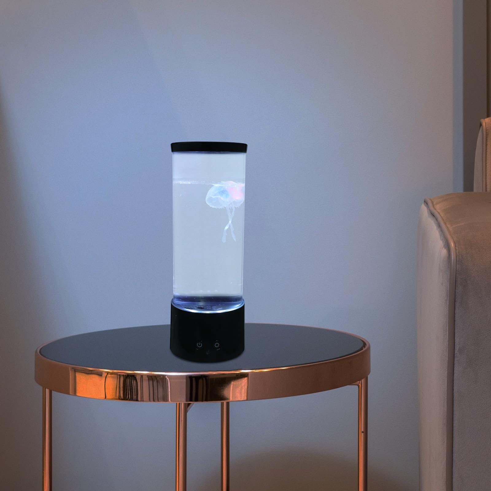 MAGICLULU Lampe de Nuit LED Méduse Télécommande, Éclairage D'ambiance et Aide au Sommeil, Matériau Abs, pour Table de Chevet ou Bureau, Couleur Noire