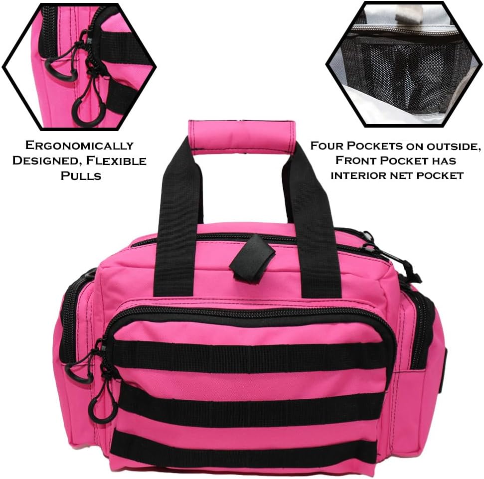 Exos Tactical Range Bag - Medium Size Range Bag for Shooting - Gun Case for Handguns, Ammo Storage, Tactical Backpack, Molle Webbing, Free Subdued USA Patch, Designed in the USA