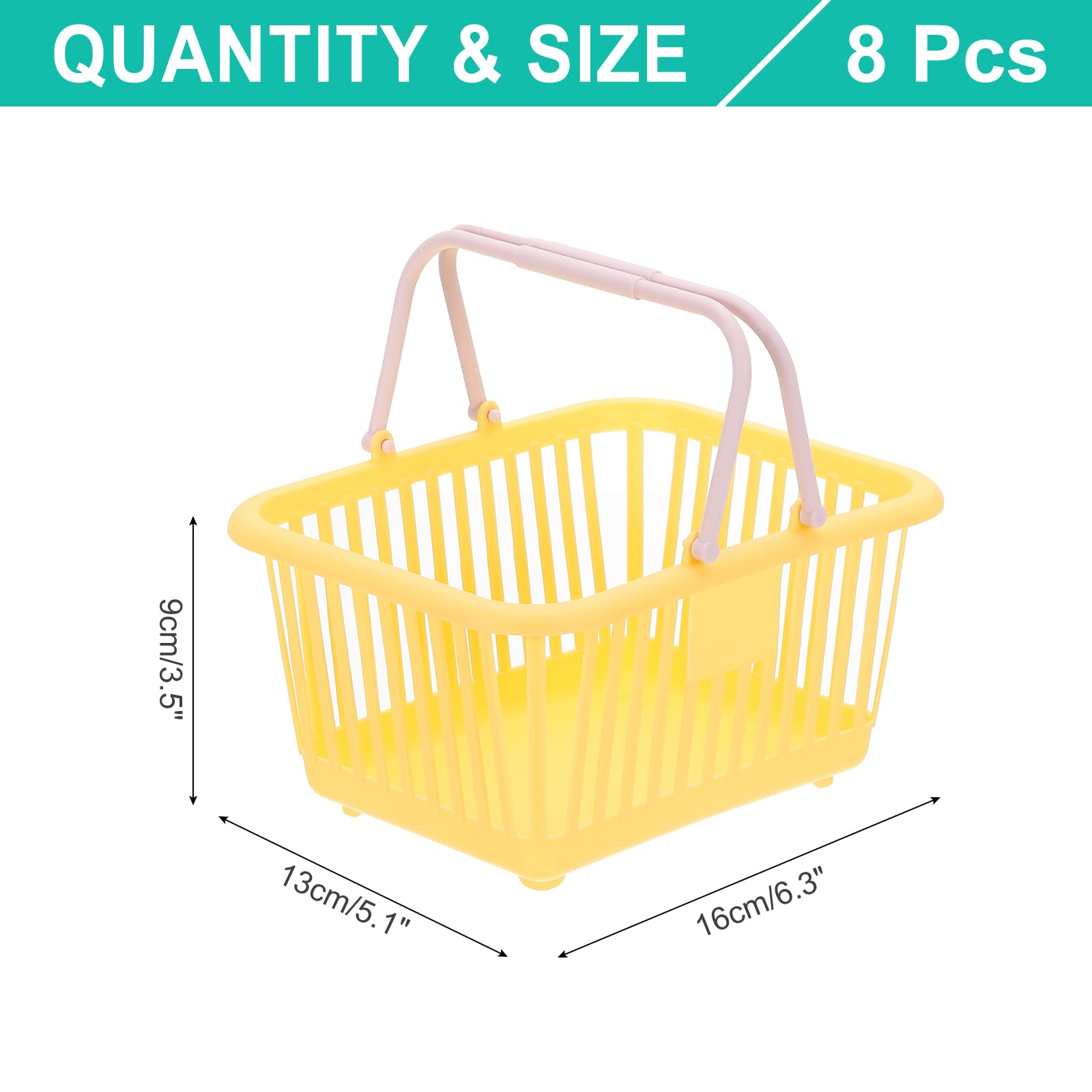 PATIKIL 8 Piezas De Pequeñas Cestas De Plástico Mini Cestas Agua Amarillo