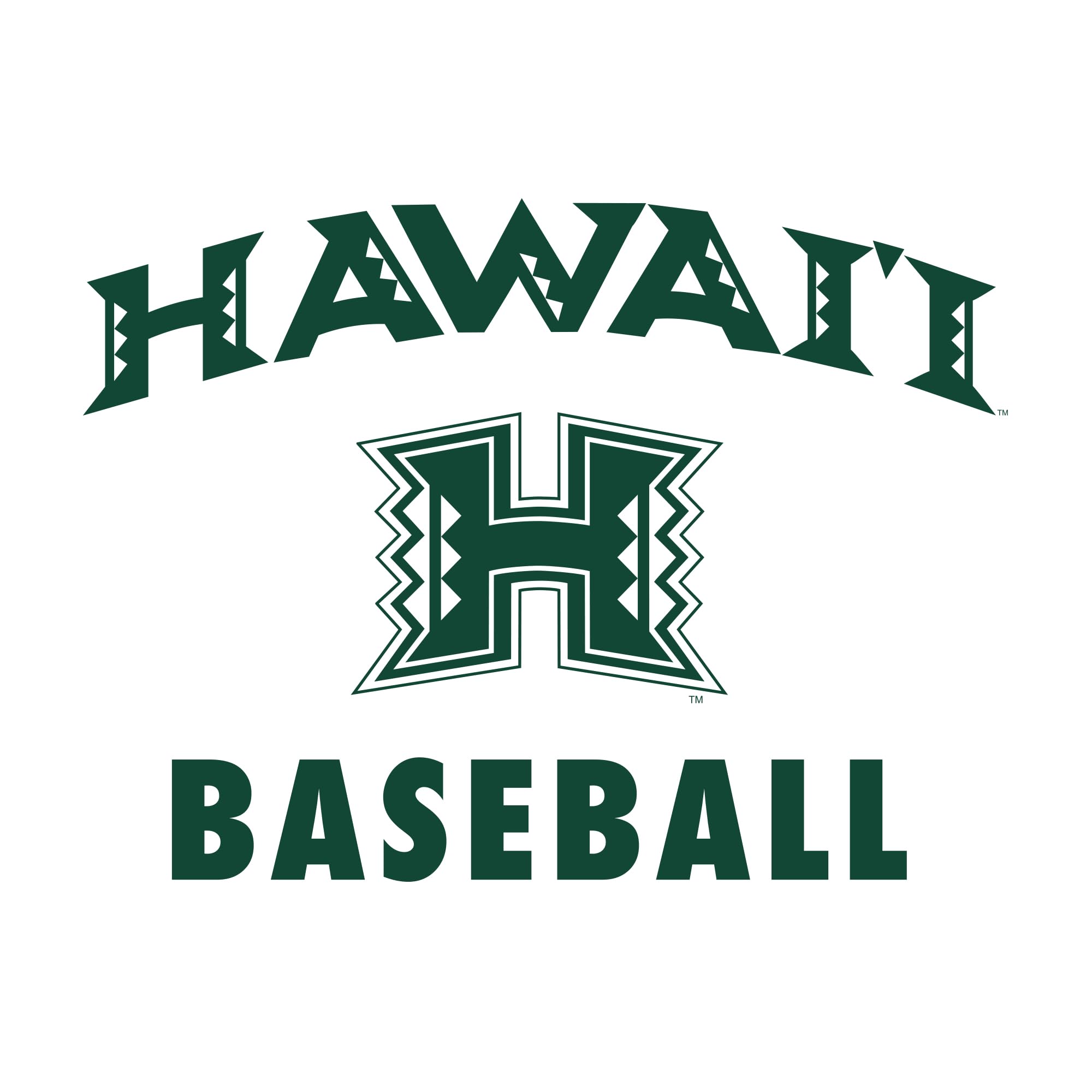 UGP Campus Apparel AS1095 - Hawaii Rainbow Warriors Arch Logo Baseball T Shirt - Large - White