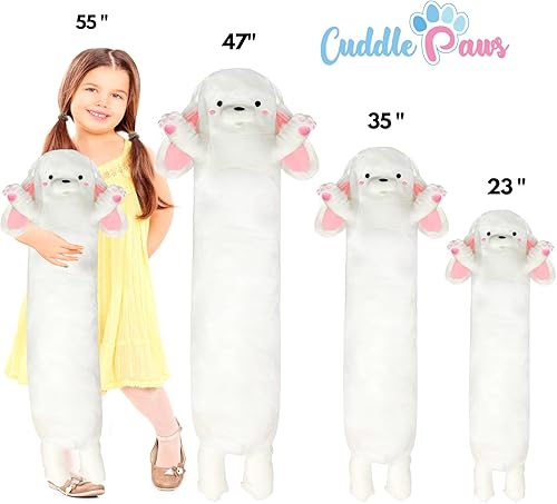 Miniatura 5 de Almohada corporal de felpa grande de conejo de 47 pulgadas, almohada de conejo de Pascua, bonito conejo gigante, regalo para novia, peluche suave y