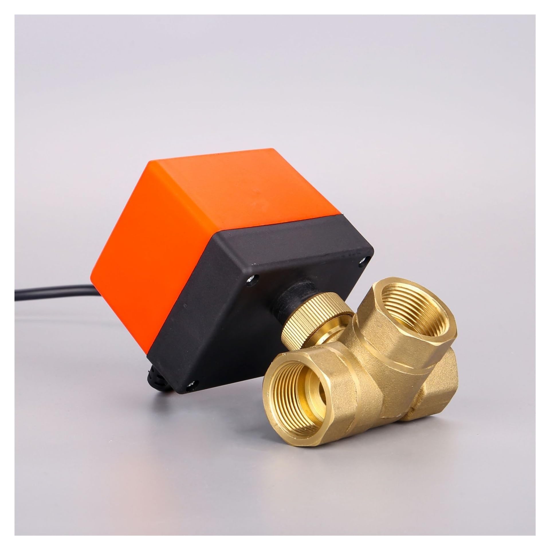 Vanne à Boisseau sphérique motorisée à 3 Voies, DN15 DN20 DN25 DN40, 220V 12V 24V 3 Fils 2 Commandes vanne à Boisseau sphérique électrique en Laiton (Size : DN20, Color : 220VAC)