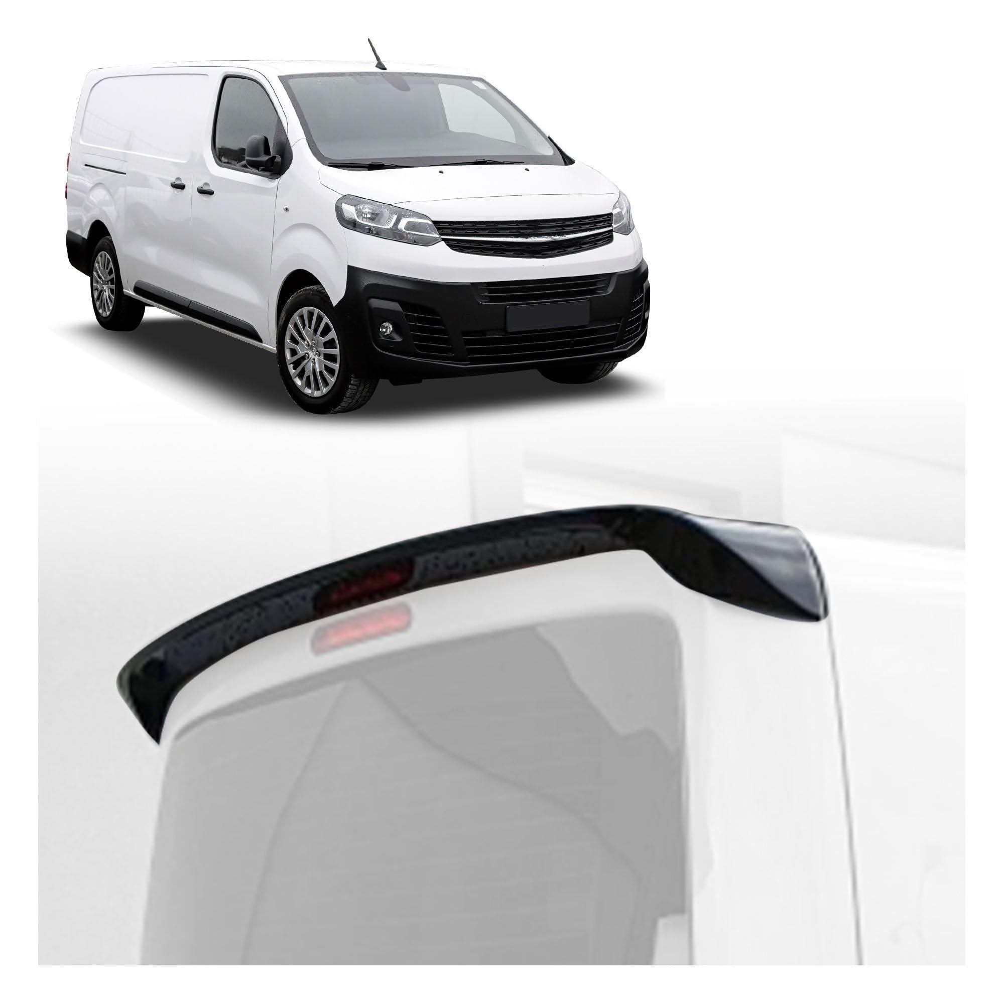 CHROMEMASTER | Becquet de Toit ; Becquet Arrière Compatible avec Opel Vivaro 2019+ ; Accessoires Auto - Spoiler pour Voiture ; pour la Peinture ; Assemblage : Colle | Tuning Optique Automobile; ABE