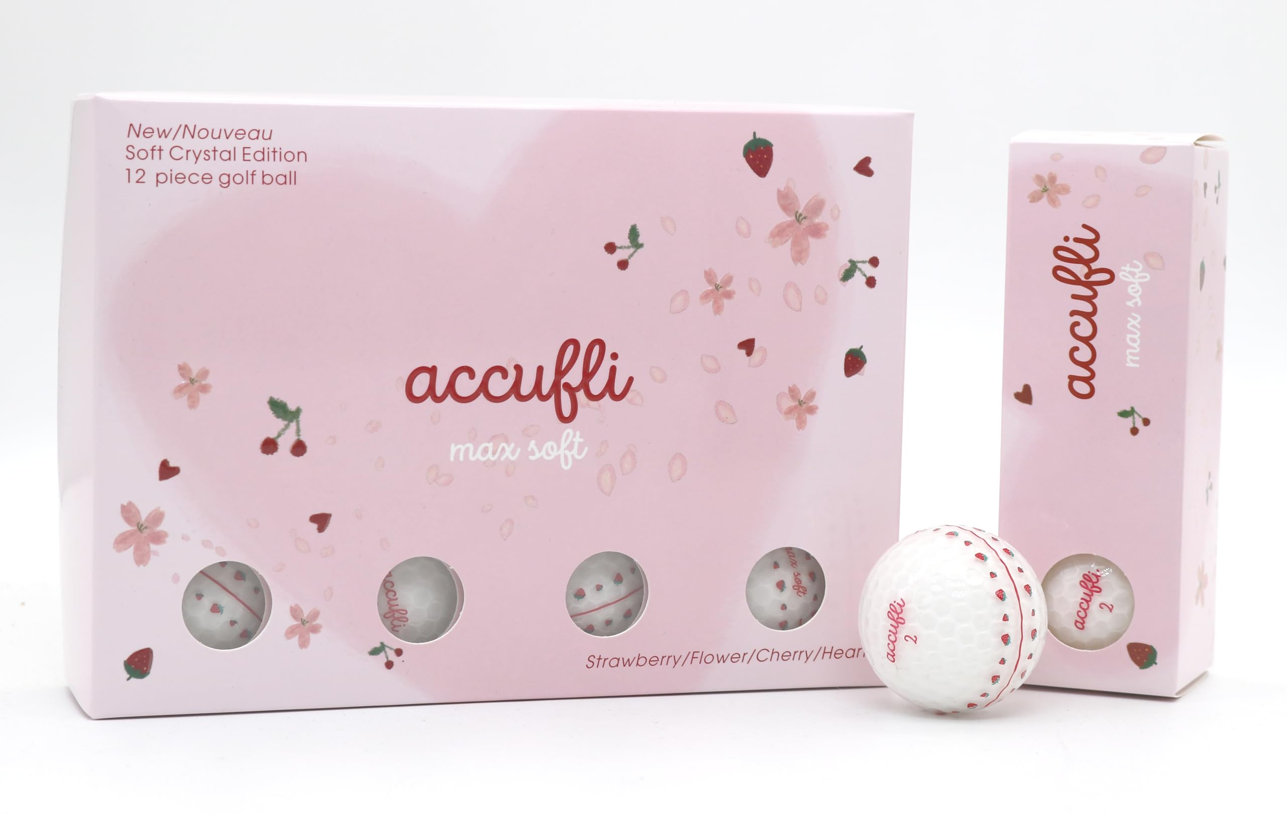 ACCUFLI Max Soft Golf Balls (Strawberry 12PK)