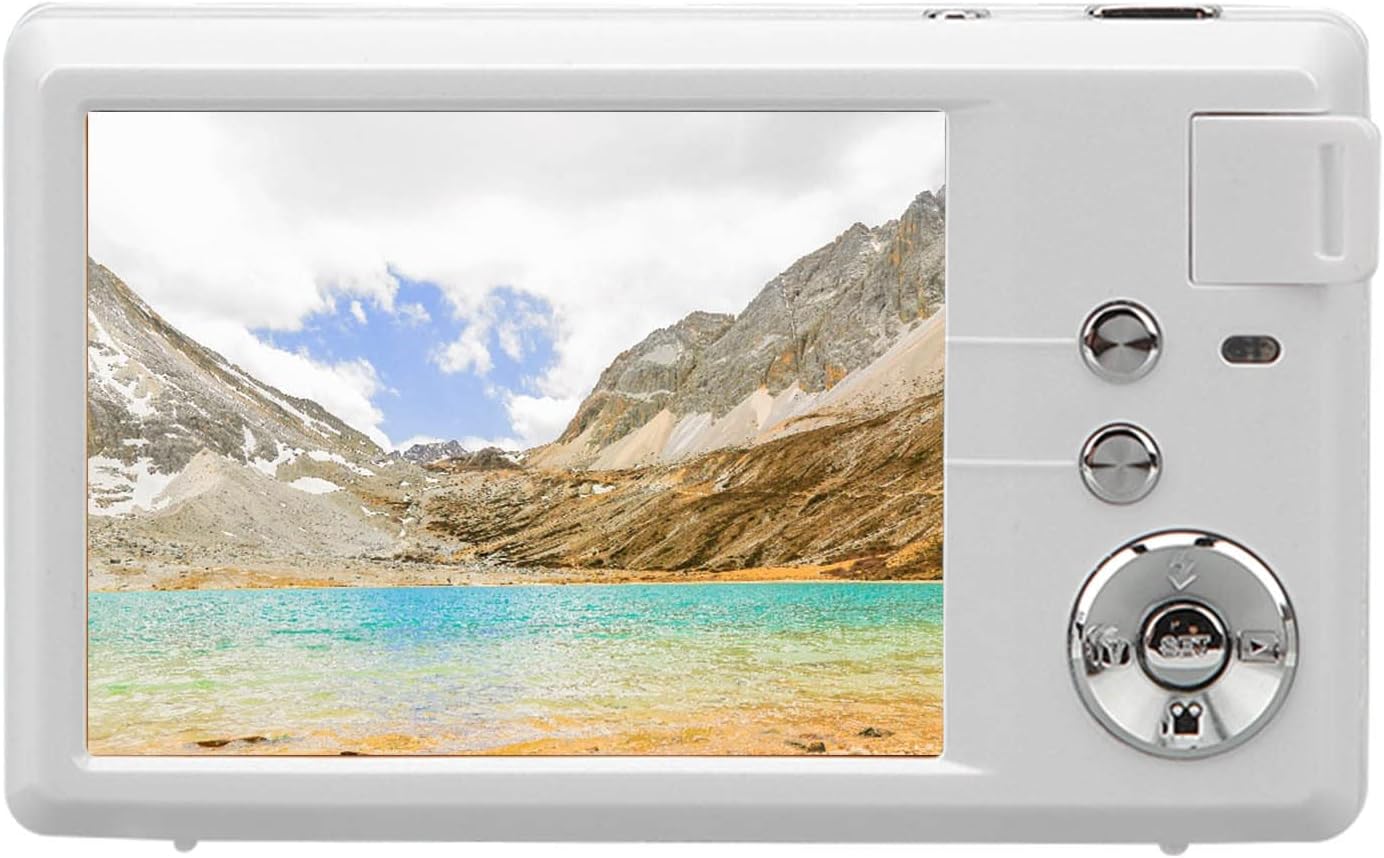 Compact Digital Camera, Intuitive Buttons, HD Digital Camera, Built-in Fill Light, Anti-shake White